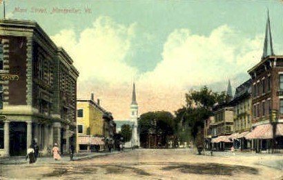 Main Street - Montpelier, Vermont VT Postcard