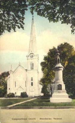Congregational Church - Manchester, Vermont VT Postcard