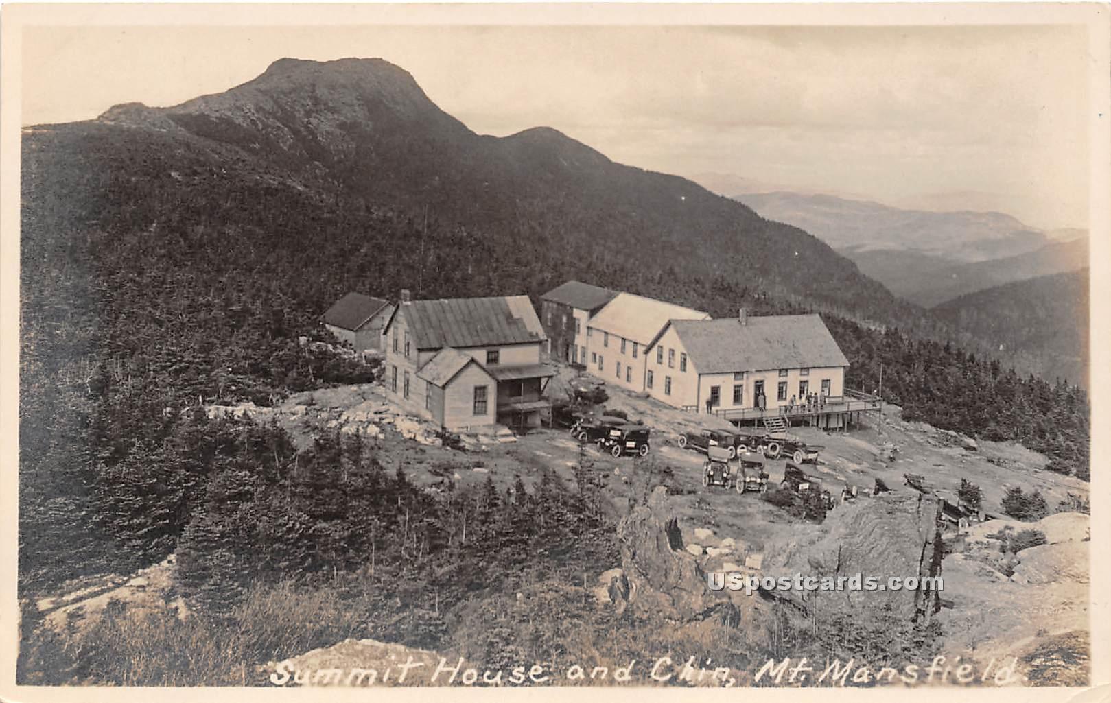 Summit House & Chin - Mount Mansfield, Vermont VT Postcard