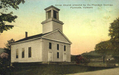 Union Church - Plymouth, Vermont VT Postcard