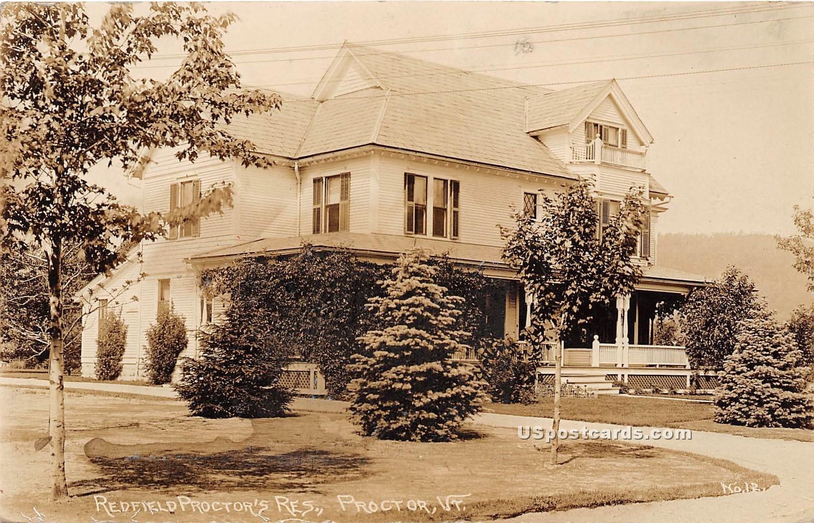 Redfield Proctor's Residence - Vermont VT Postcard