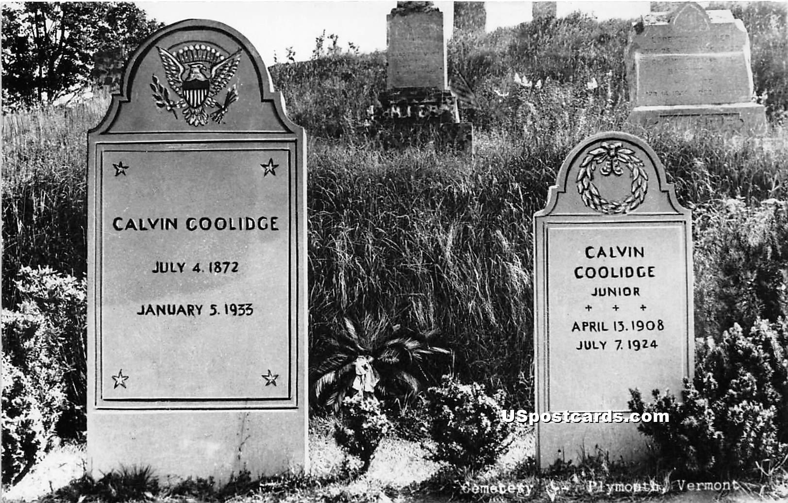 Calvin Coolidge & Calvin Coolidge Junior - Plymouth, Vermont VT Postcard