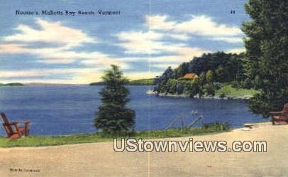 Nourse's - Malletts Bay Beach, Vermont VT Postcard