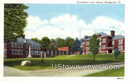 Woodstock High School - Vermont VT Postcard