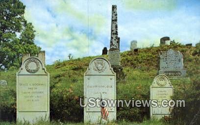 President Calvin Coolidge's Grave - Plymouth, Vermont VT Postcard