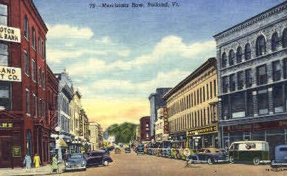 Merchants Row - Rutland, Vermont VT Postcard