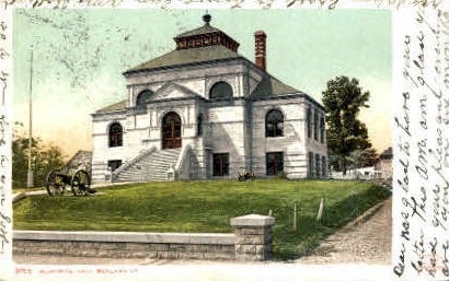 Memorial Hall - Rutland, Vermont VT Postcard