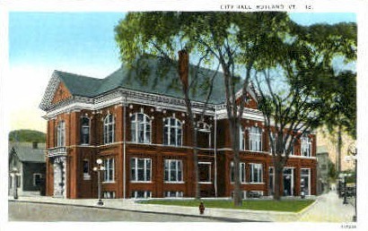 City Hall - Rutland, Vermont VT Postcard