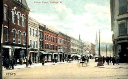 Center Street - Rutland, Vermont VT Postcard