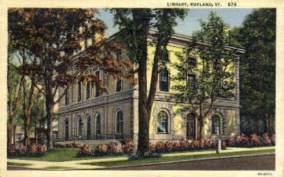Library - Rutland, Vermont VT Postcard