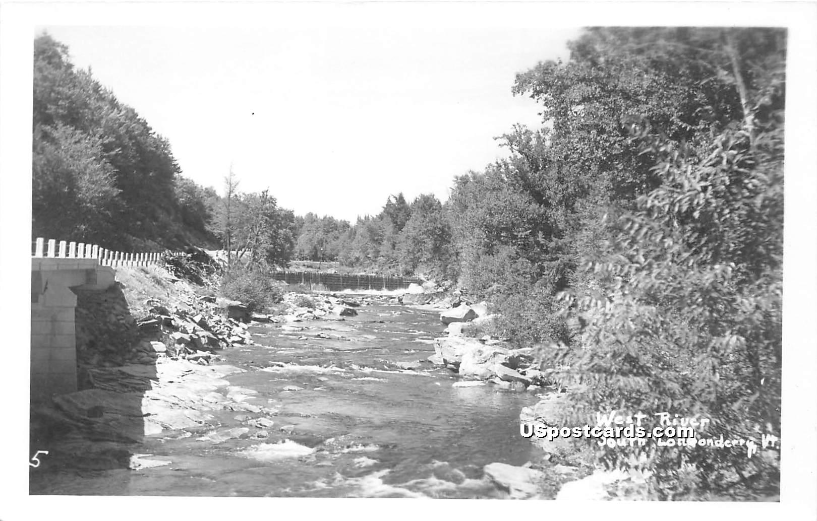 West River - South Londonderry, Vermont VT Postcard