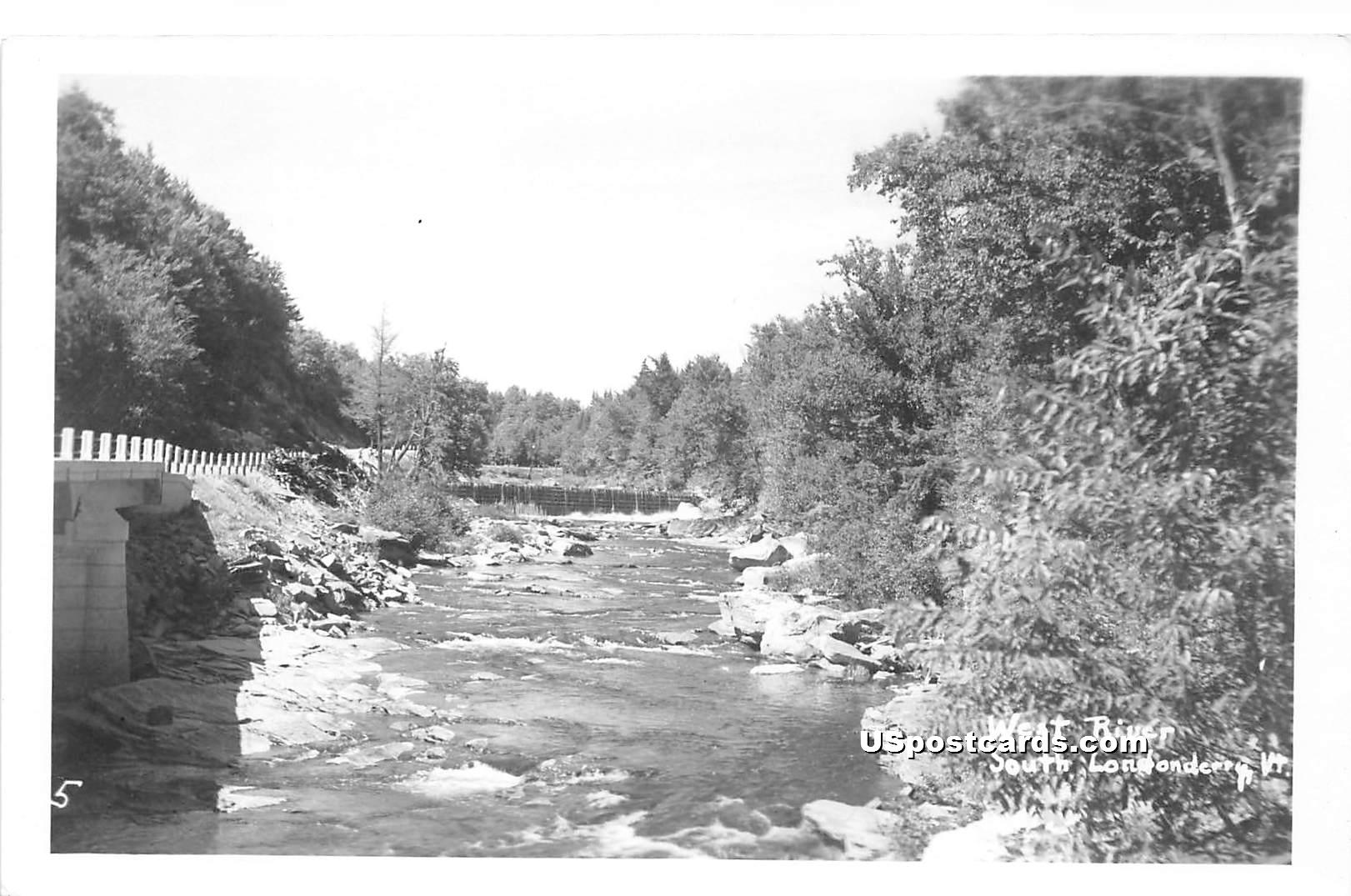 West River - South Londonderry, Vermont VT Postcard