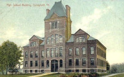 High School - Springfield, Vermont VT Postcard