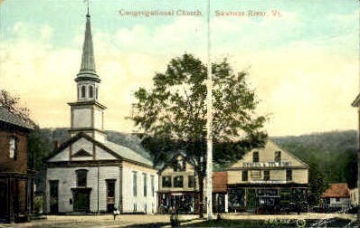 Congregational Church - Saxtons River, Vermont VT Postcard