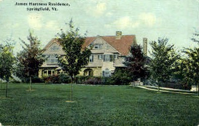 Hartness House - Springfield, Vermont VT Postcard