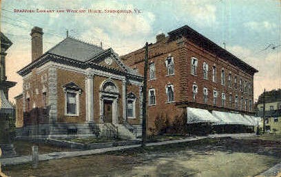 Spafford Library - Springfield, Vermont VT Postcard