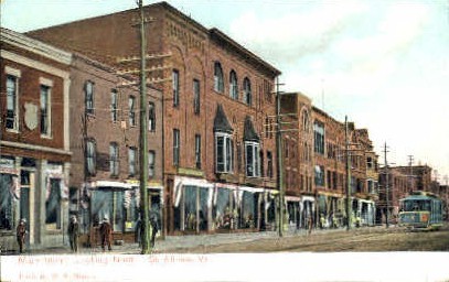 Main Street - St Albans, Vermont VT Postcard