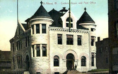 Custom House - St Albans, Vermont VT Postcard
