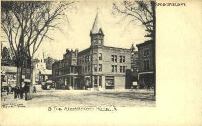 Adnabrown Hotel - Springfield, Vermont VT Postcard