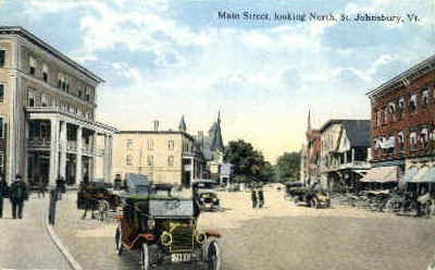 Main Street - St Johnsbury, Vermont VT Postcard