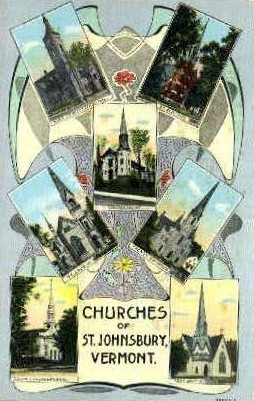 Churches - St Johnsbury, Vermont VT Postcard