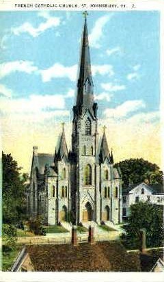 French Catholic Church - St Johnsbury, Vermont VT Postcard