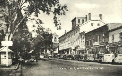 Main Street - Vergennes, Vermont VT Postcard