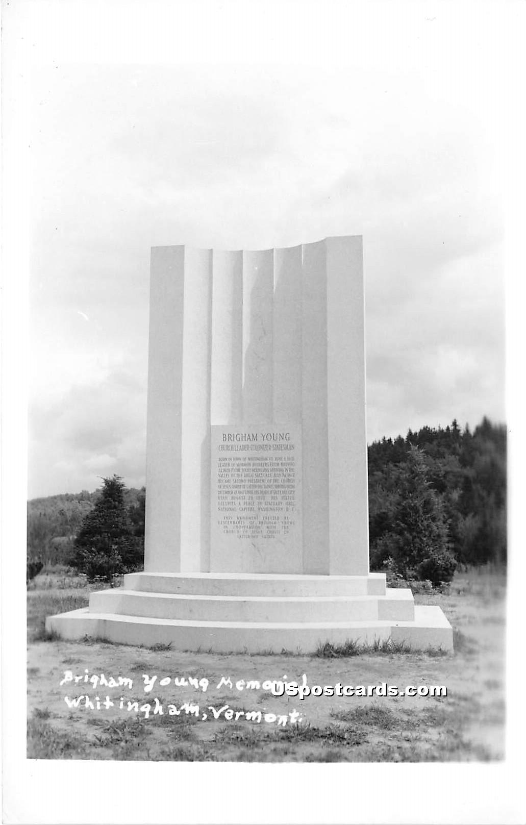 Brigham Young Memorial - Whitingham, Vermont VT Postcard