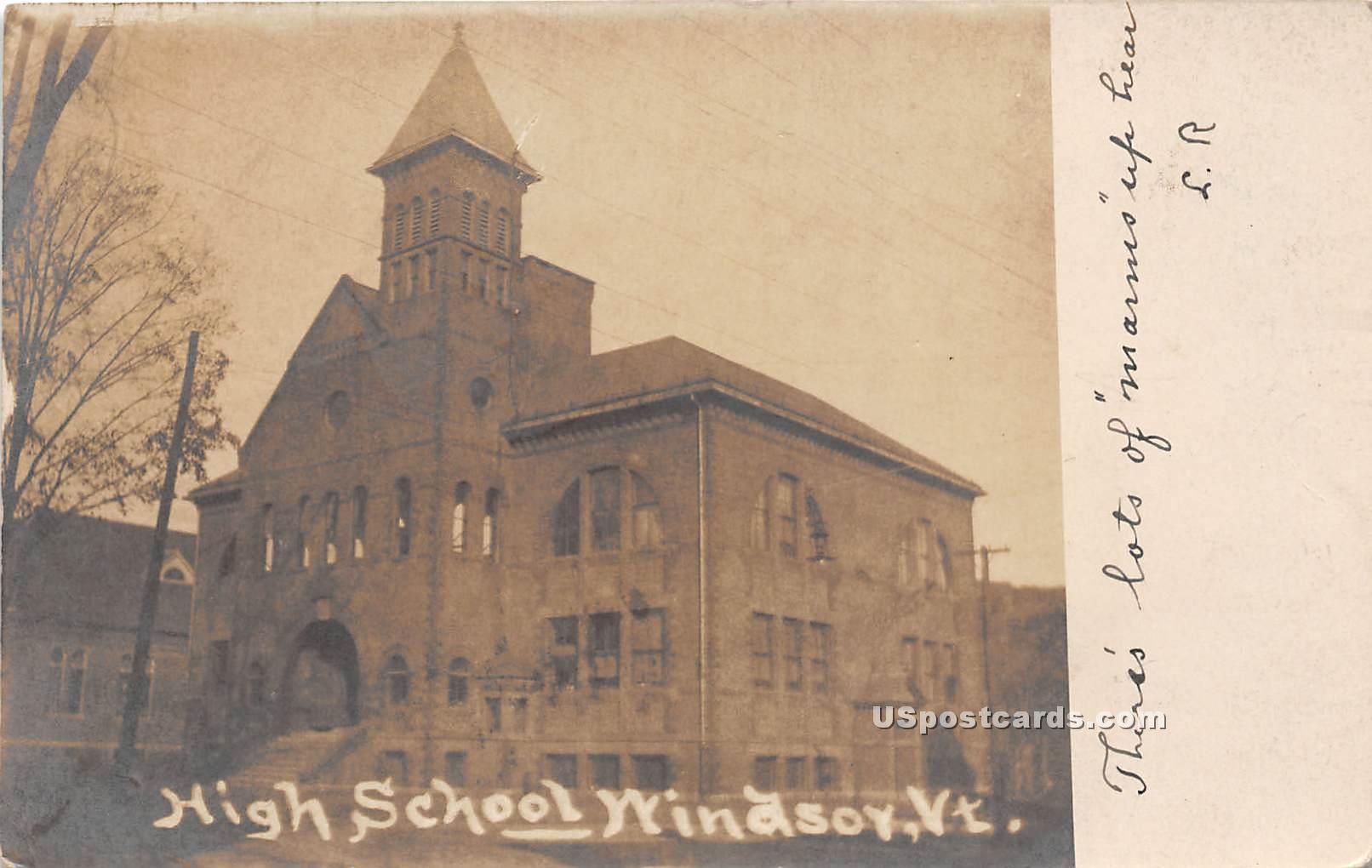 High School - Windsor, Vermont VT Postcard