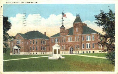 High School - Waterbury, Vermont VT Postcard