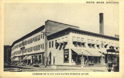 Main Street - White River Junction, Vermont VT Postcard