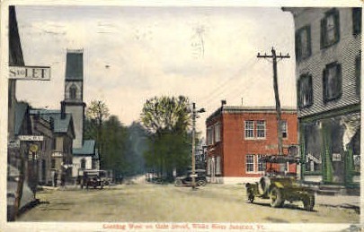 Gate Street - White River Junction, Vermont VT Postcard