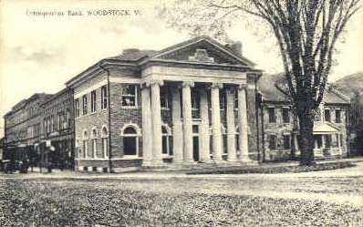 Ottauquechee Bank - Woodstock, Vermont VT Postcard