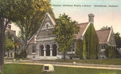 Norman Williams' Public Library - Woodstock, Vermont VT Postcard