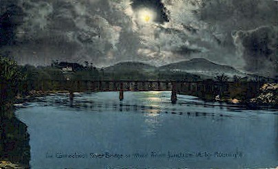 Conn River Bridge - White River Junction, Vermont VT Postcard