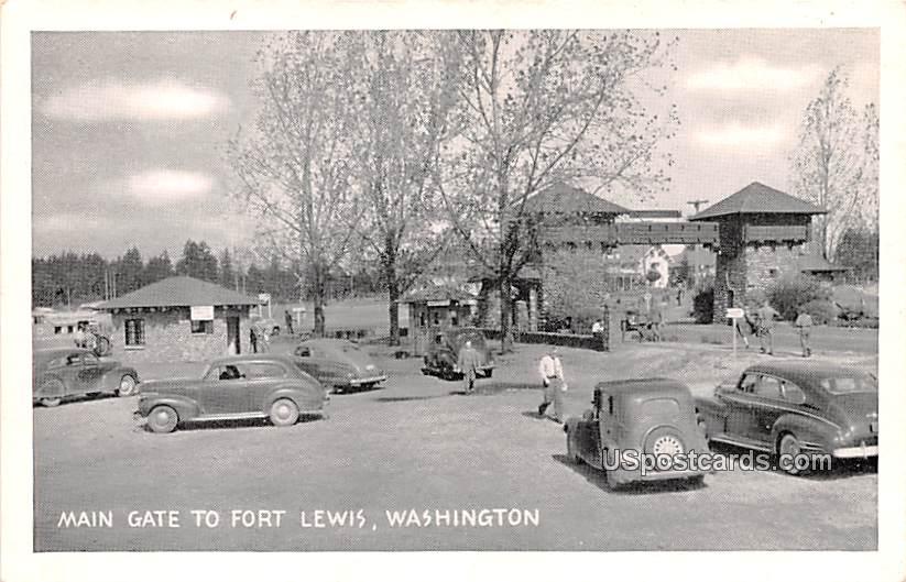 Main Gate - Fort Lewis, Washington WA Postcard