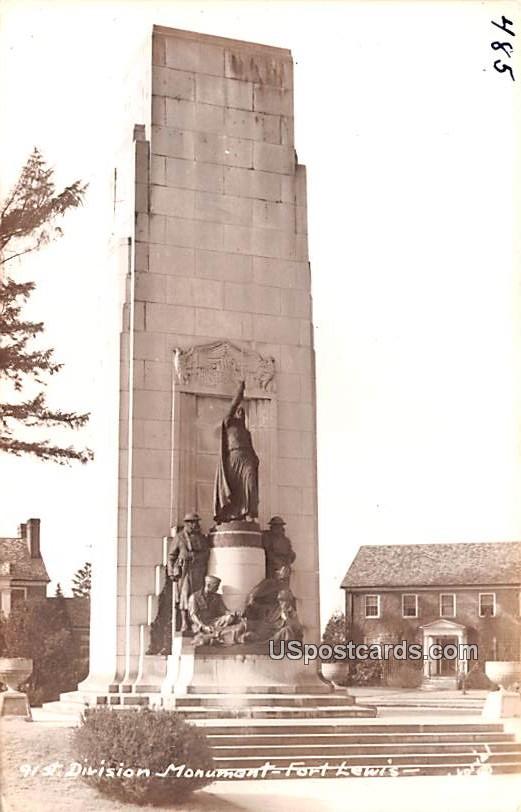 Division Monument - Fort Lewis, Washington WA Postcard