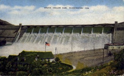 Grand Coulee Dam - Washington WA Postcard