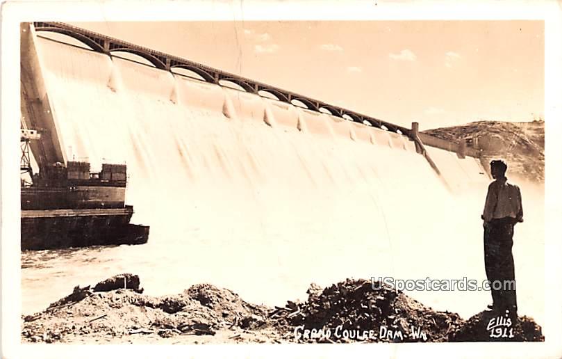 Dam View - Grand Coulee Dam, Washington WA Postcard