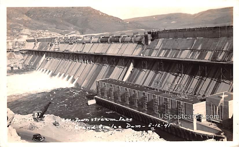 Down Stream Face - Grand Coulee, Washington WA Postcard