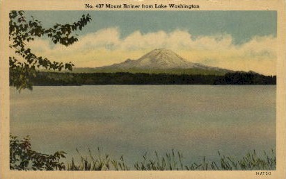 Lake Washington - Mt. Rainer National Park Postcard