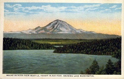 Lake Washington - Mt. Rainer National Park Postcard