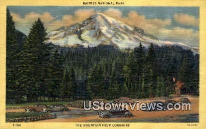 Mountain, Longmire - Rainier National Park, Washington WA Postcard