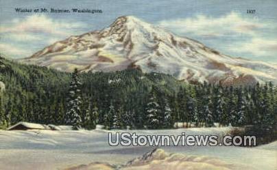 Mt Rainier, Wash,     ;     Mt Rainier, WA - Washington WA Postcard