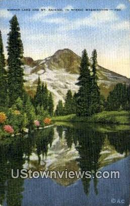 Mirror Lake - Mt Rainier, Washington WA Postcard