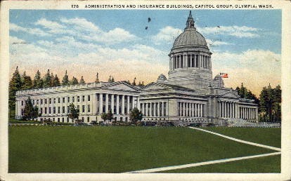 Administrative and Insurance Buildings - Olympia, Washington WA Postcard