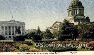 Sunken Gardens, State Capitol - Olympia, Washington WA Postcard