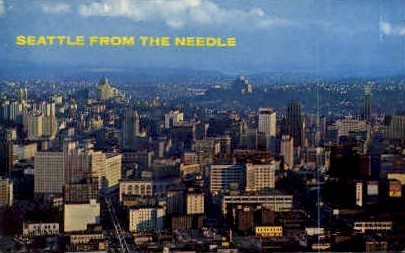 Seattle from the Needle - Washington WA Postcard