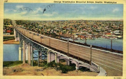 Washington Memorial Bridge - Seattle Postcard