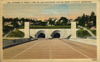 Lake Wahington Floating Bridge - Seattle, Washington WA Postcard